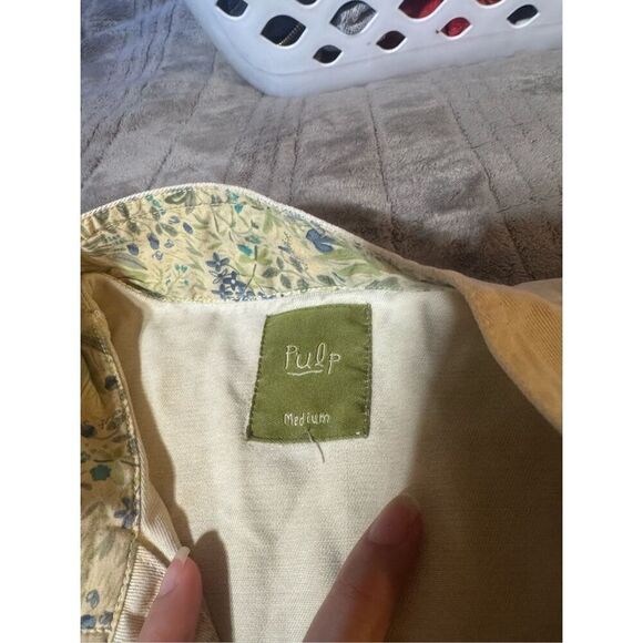 Pulp women's Mandarin collar tencel tan long sleeve button-up shirt M - Picture 7 of 8